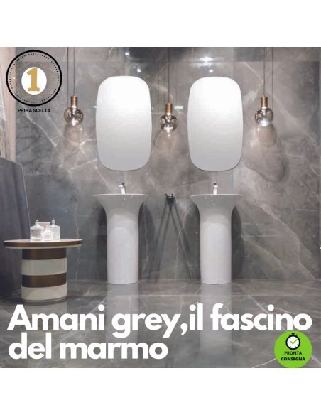 Gres porcellanato Amani Light Grey cm 60 x 120.Ambientazione 1.1