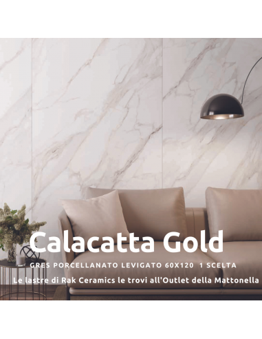 Rak Calacatta Gold cm 60x120 gres porcellanato levigato