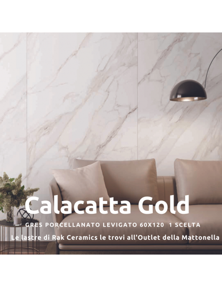 Rak Calacatta Gold cm 60x120 gres porcellanato levigato