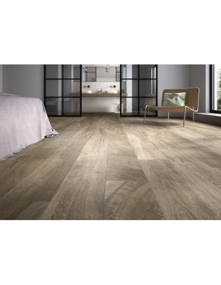 Gres porcellanato rak Ceramics 20x120 Beige.Ambiente letto