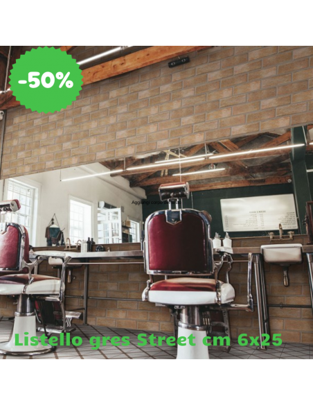 Listello in gres porcellanato Strett cm 6 x 25 cotto