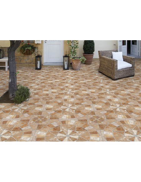 Gres porcellanato effetto pave' cm 34x34.