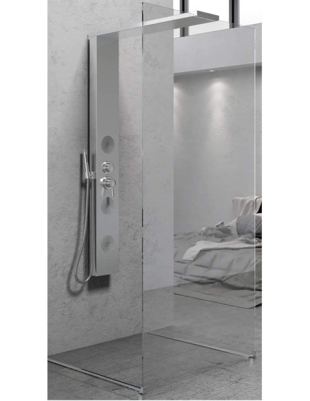 parete doccia walk in con colonna multifunzione