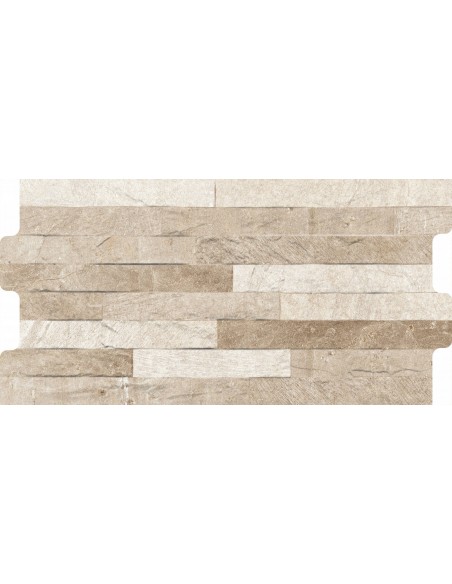 Rock beige gres porcellanato effetto muretto ad incastro 23X46 cm