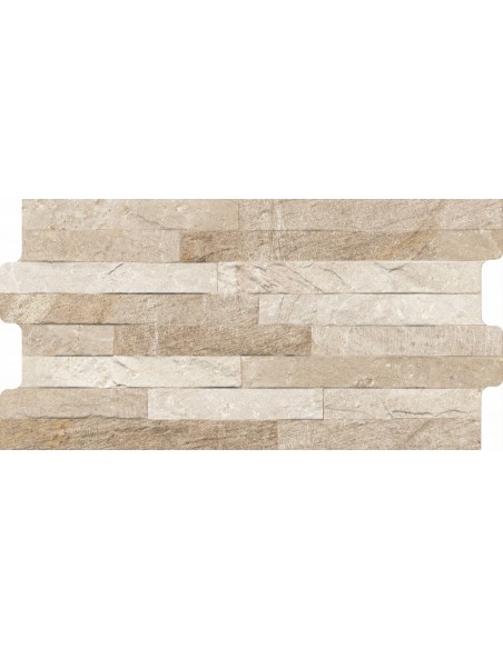 Rock beige gres porcellanato effetto muretto ad incastro 23X46 cm