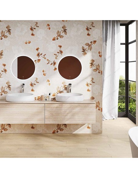 Soft stone rivestimento effetto pietra con decoro floreale