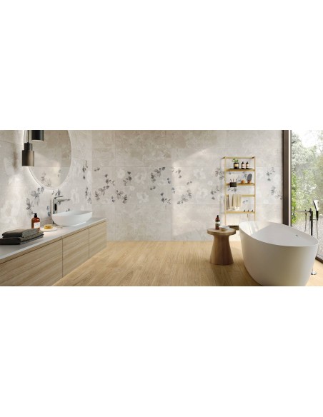 Soft stone rivestimento effetto pietra con decoro floreale