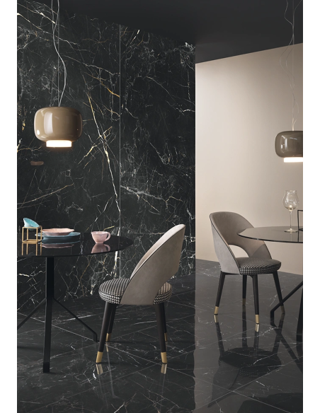 Gres porcellanato effetto marmo nero e oro Shine 60x120