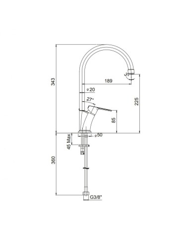 Monocomando per lavello cromato Unika...