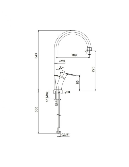 Monocomando per lavello cromato Unika small Paini