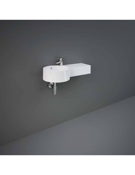 RAK-PETIT mobile sospeso con lavabo tondo e ripiano d'appoggio