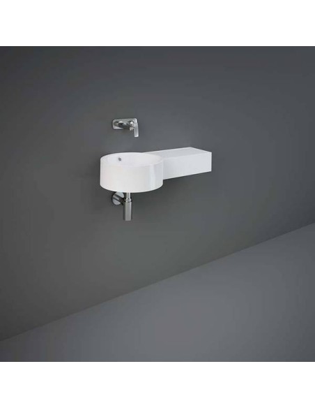 RAK-PETIT mobile sospeso con lavabo tondo e ripiano d'appoggio