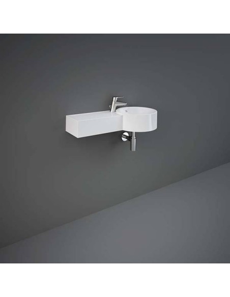 RAK-PETIT mobile sospeso con lavabo tondo e ripiano d'appoggio