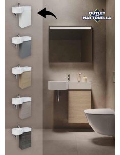 Rak Petit mobile sospeso con lavabo tondo e ripiano d'appoggio