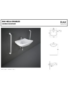 Rak Bella lavabo ergonomico disabili 61 cm 2