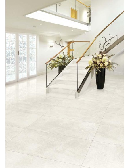 Gres porcellanato effetto pietra bianco Taj Mahal 90x90