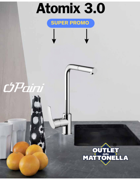 Paini Atomix 3.0 miscelatore monofor lavello