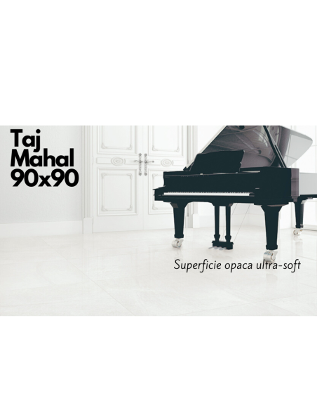 Gres porcellanato effetto pietra bianco Taj Mahal 90x90