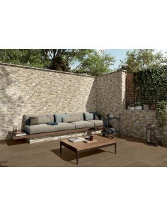 Muretto misto sassi beige in gres porcellanato Element 16x42