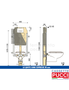 Cassetta scaricatrice Pucci Eco a 2 scarichi : 9l , 4l 2