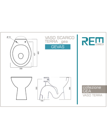 Set sanitari Gea bianco lucido con copriwc
