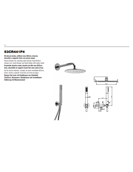 Kit doccia completo ad incasso Paini rubinetterie