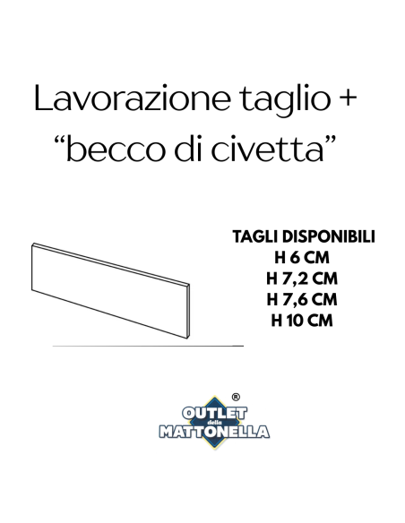 Lavorazione battiscopa su gres porcellanato