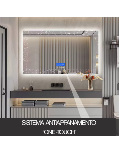 Specchio Smart da bagno retroilluminato con led multifunzione 2