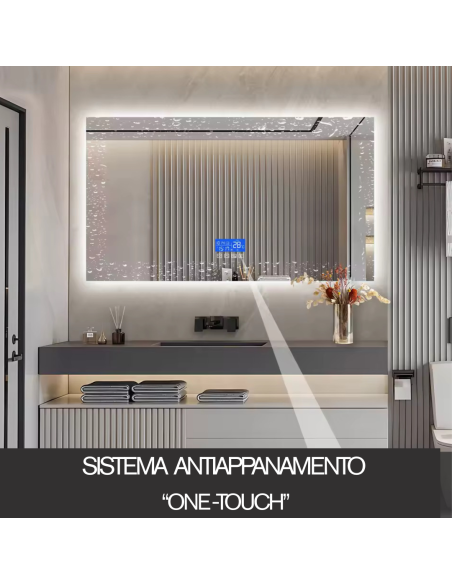 Specchio Smart da bagno retroilluminato con led multifunzione