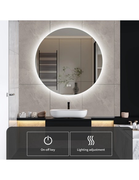 Specchio Round multifunzione retroilluminato cm 60