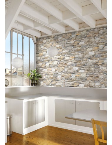 Muretto misto pietra beige in gres porcellanato Element 16x42