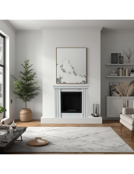 Caminetto a Bioetanolo bianco da terra 86x77 cm