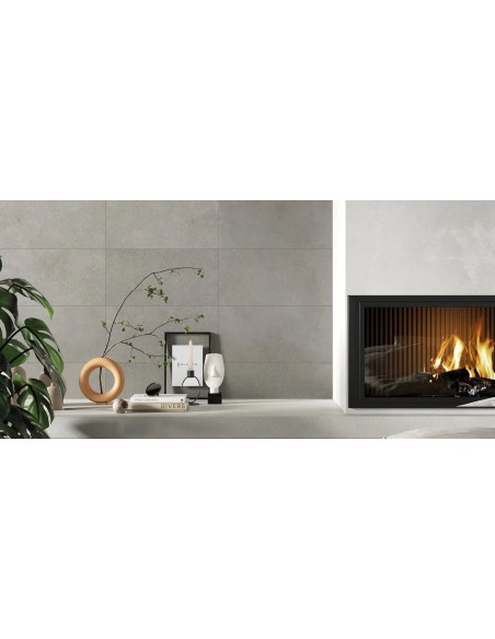 Gres porcellanato effetto cemento industriale Dock Gris 40x80