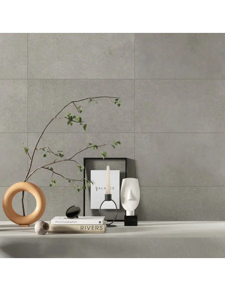 Gres porcellanato effetto cemento industriale Dock Gris 40x80