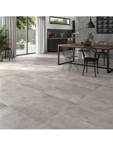 Gres porcellanato effetto cemento Dock Gris 40x80