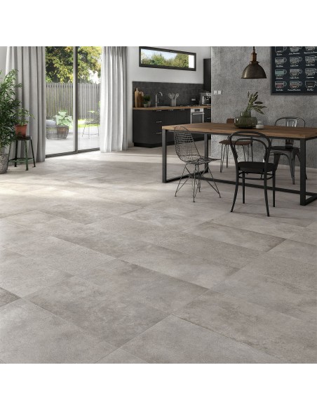 Gres porcellanato effetto cemento Dock Gris 40x80