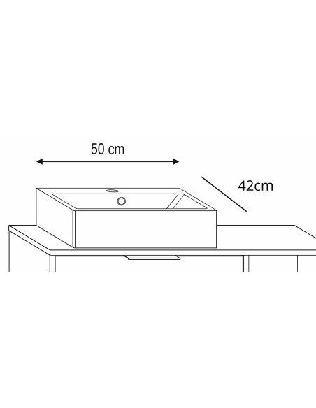 Mensolone con Lavabo da appoggio per bagno cm 70