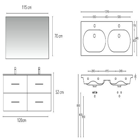 MOBILE BAGNO DOPPIA VASCA LONDRA